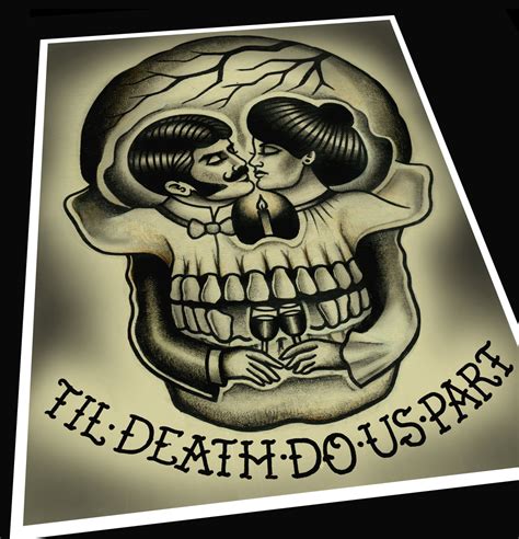 day of the dead tattoos for guys|death do us part tattoo.